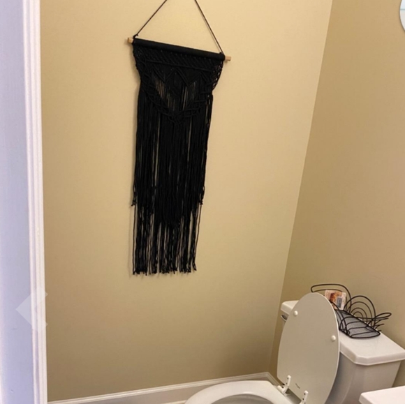 Black BOHO Macrame Wall Art Hanging Deco Fall Autu - Picture 5 of 8